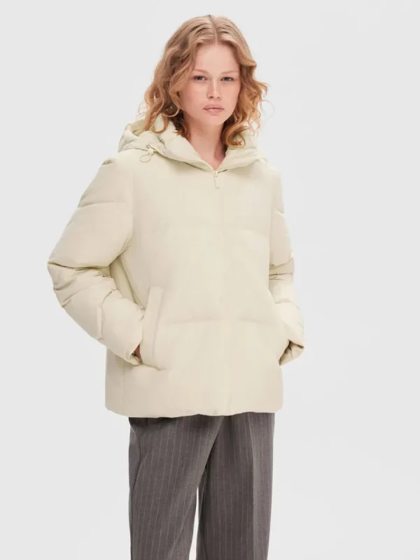SELECTED RE:DOWN® PUFFERJACKA Beige Sale