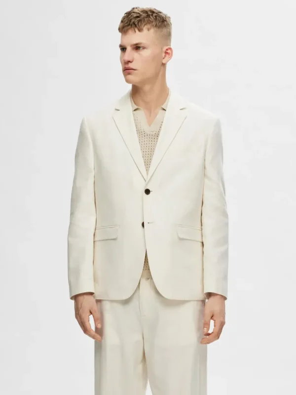 SELECTED REGULAR FIT ENKELKNÄPPT KAVAJ White Outlet