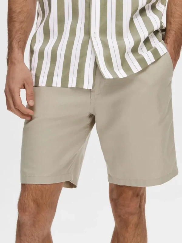 SELECTED REGULAR FIT SHORTS Beige Best Sale