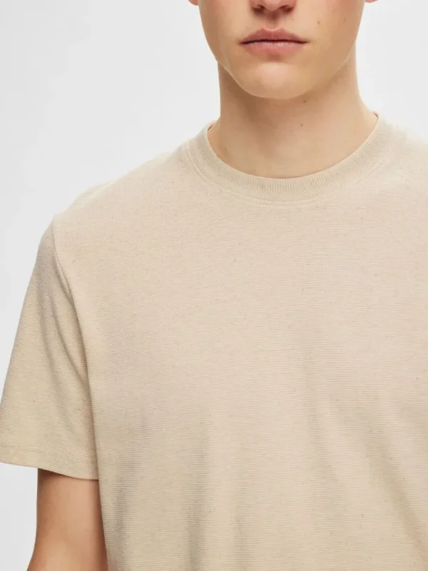 SELECTED REGULAR FIT T-SHIRT Beige Best