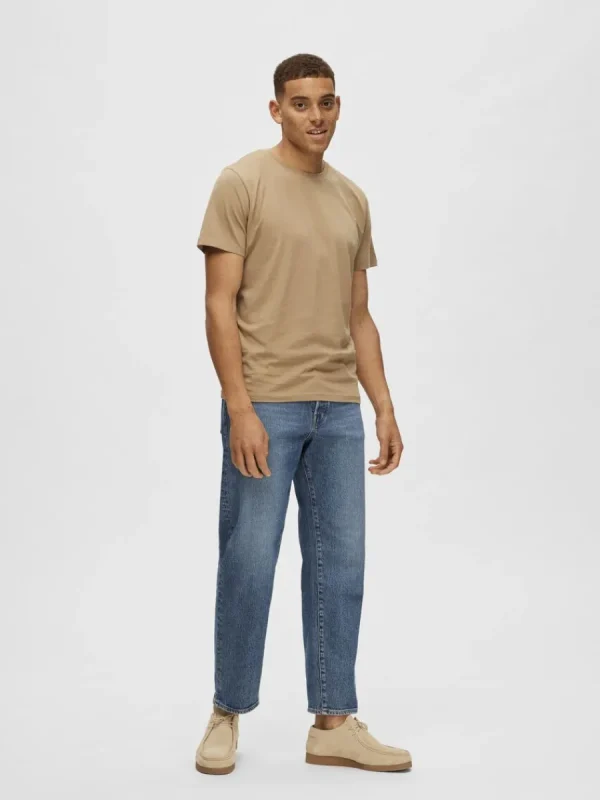 SELECTED REGULAR T-SHIRT Brown Cheap