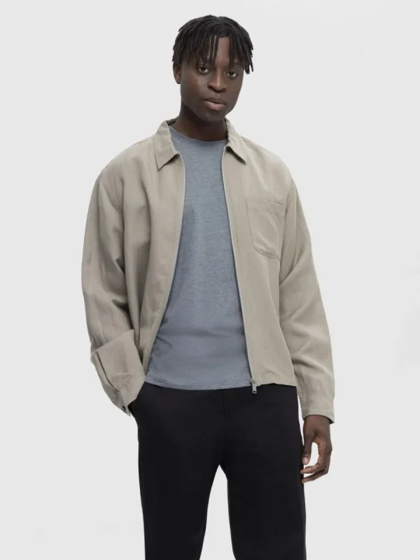 SELECTED REGULAR T-SHIRT Grey Sale