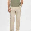 SELECTED RELAXED FIT BESKURNA BYXOR Beige Cheap