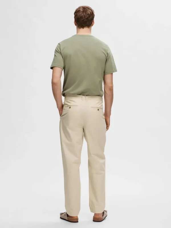 SELECTED RELAXED FIT BESKURNA BYXOR Beige Cheap