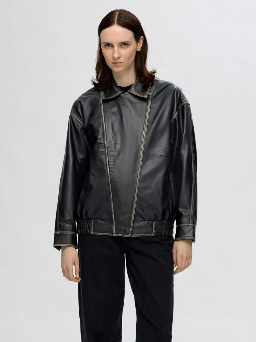 relaxed_fit_lderjacka_0.webp SELECTED RELAXED FIT LÄDERJACKA Black Outlet