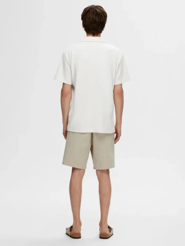 SELECTED RIBBAD CUBAN COLLAR KORTÄRMAD SKJORTA White Best Sale