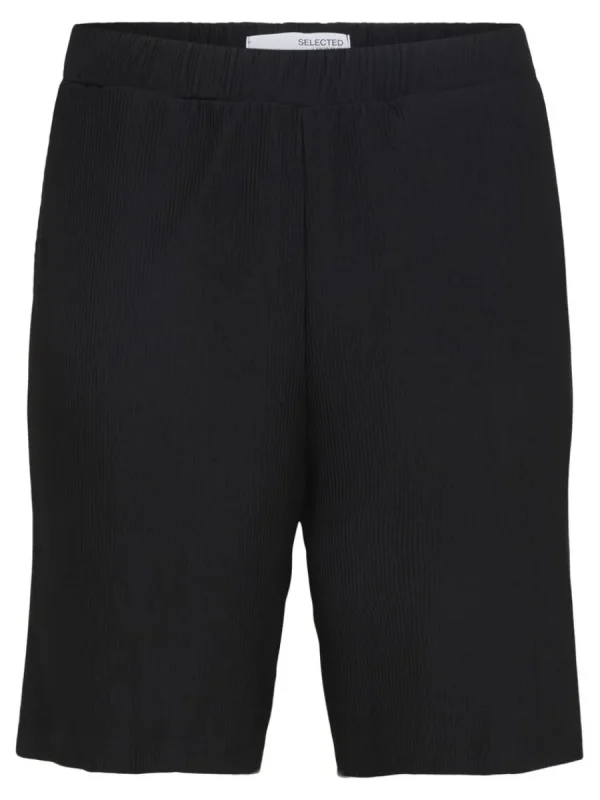 SELECTED RIBBAD SHORTS Black Best Sale