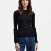 SELECTED RIBBAD STICKAD TRÖJA Black Online