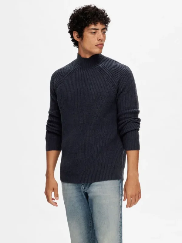 SELECTED RIBBAD TRÖJA Blue Cheap