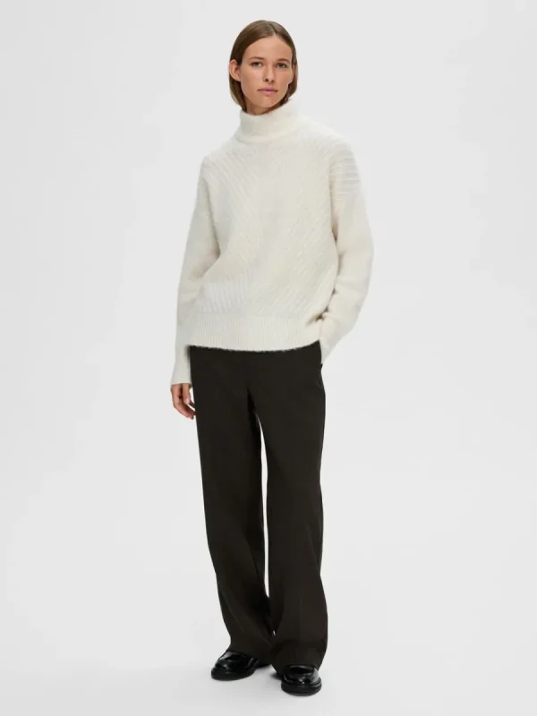 SELECTED RIBBAD TRÖJA Beige Flash Sale