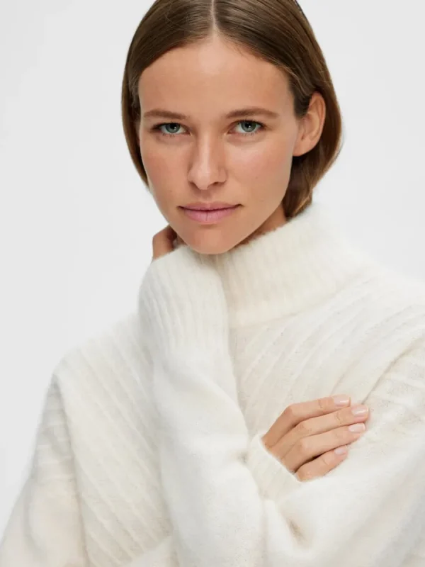 SELECTED RIBBAD TRÖJA Beige Flash Sale