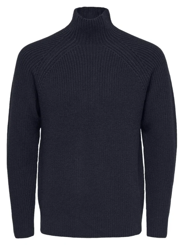 SELECTED RIBBAD TRÖJA Blue Cheap