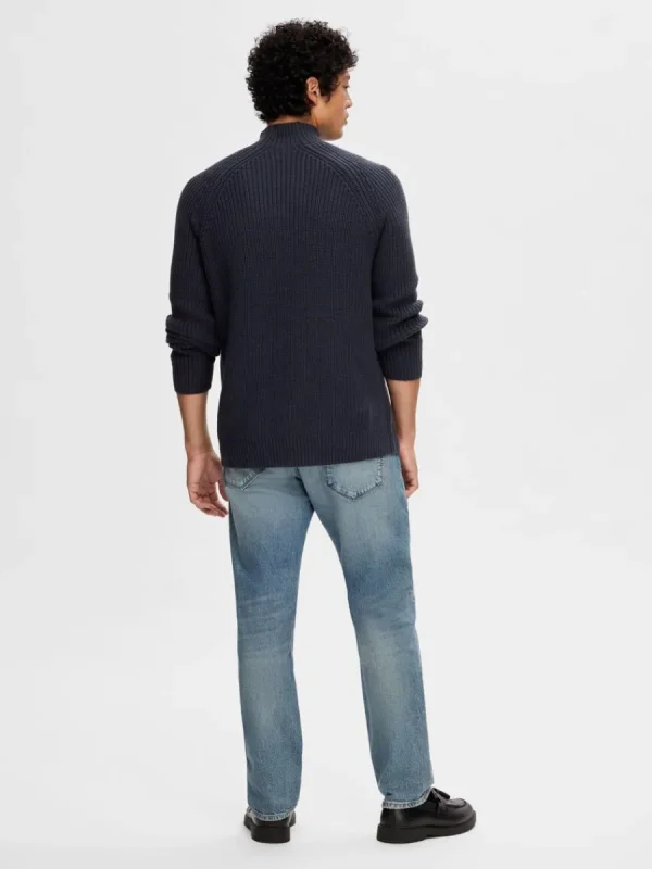 SELECTED RIBBAD TRÖJA Blue Cheap