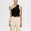 SELECTED ÄRMLÖS ENAXLAD TOPP Black Cheap