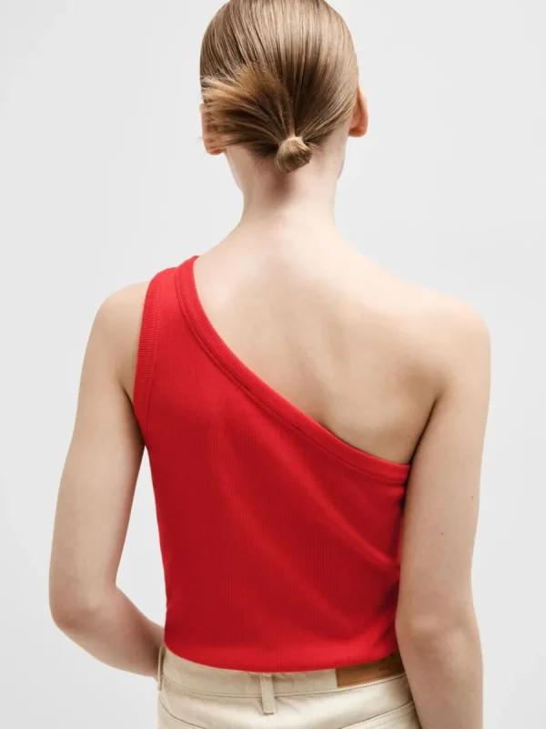 SELECTED ÄRMLÖS ENAXLAD TOPP Red Shop