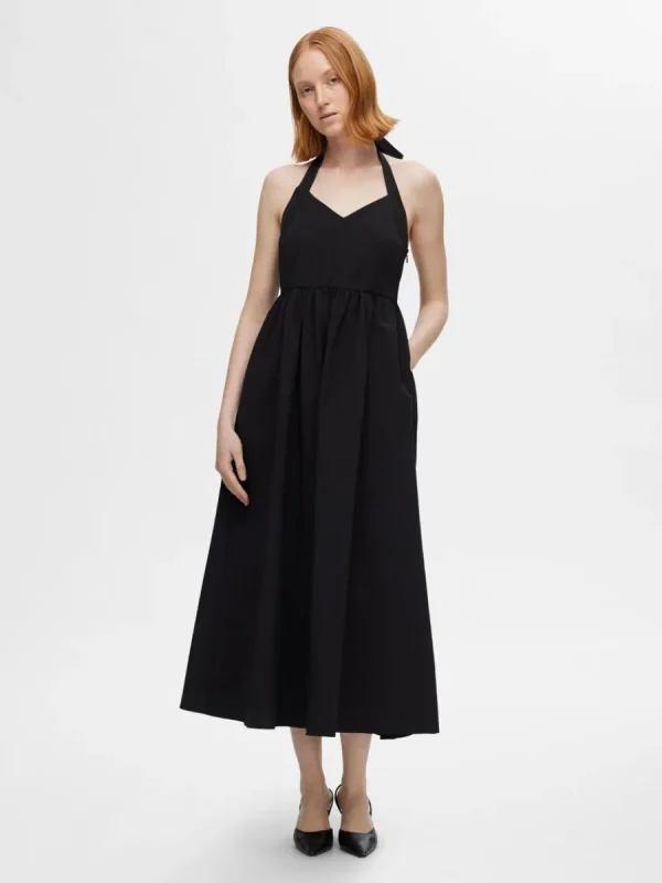SELECTED ÄRMLÖS HALTERNECKKLÄNNING Black Flash Sale