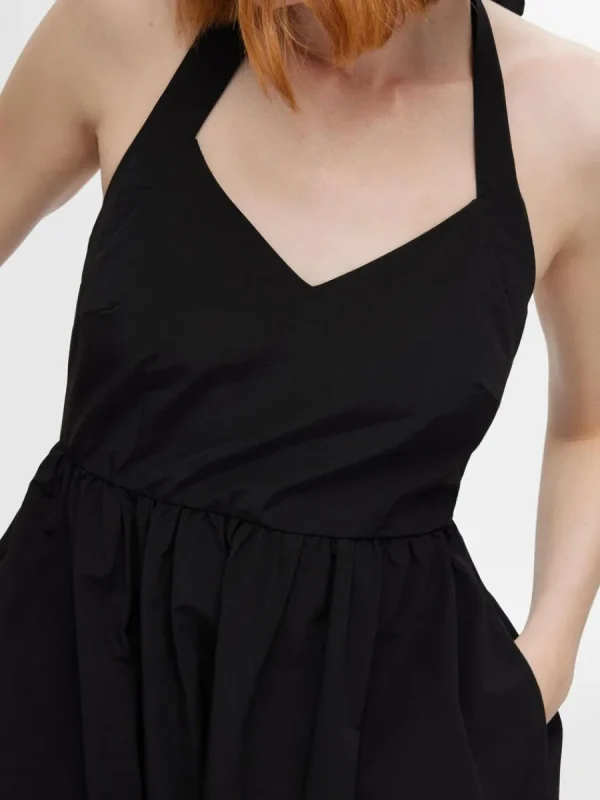 SELECTED ÄRMLÖS HALTERNECKKLÄNNING Black Flash Sale