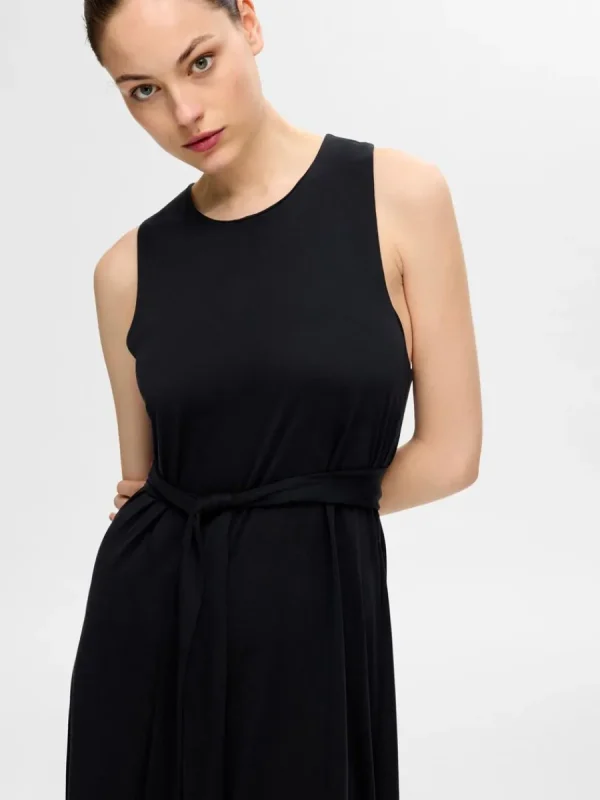 SELECTED ÄRMLÖS KORT KLÄNNING Black Discount