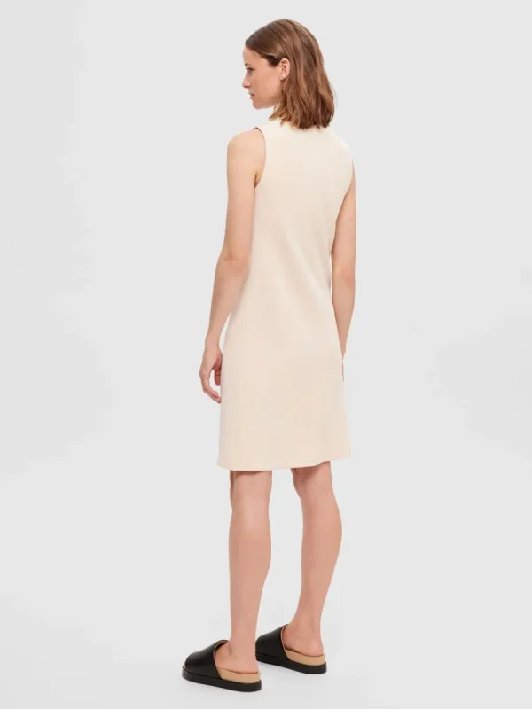 SELECTED ÄRMLÖS KORT KLÄNNING Beige Shop