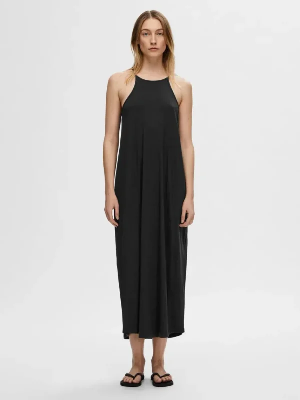 SELECTED ÄRMLÖS MAXIKLÄNNING Black Cheap