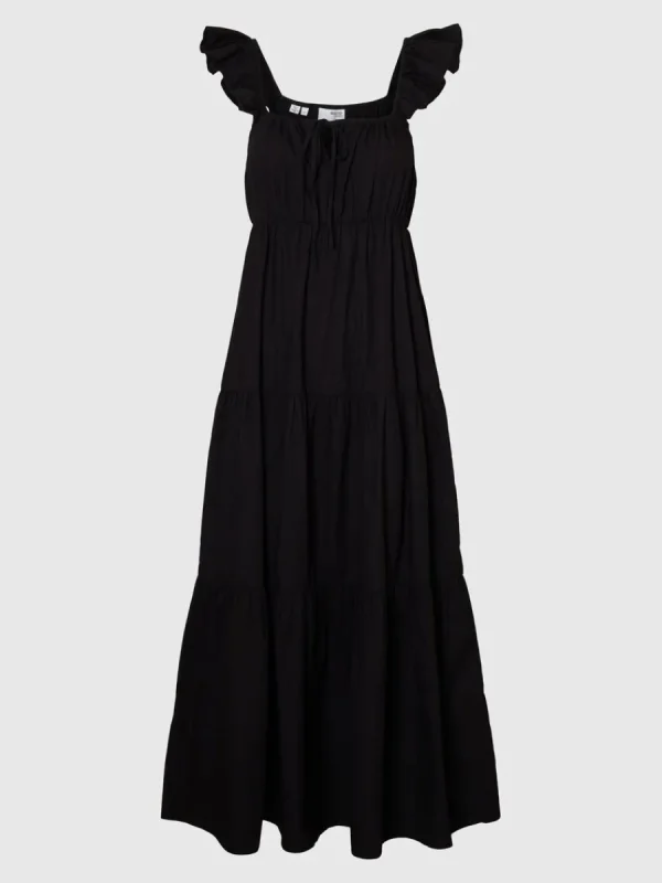 SELECTED ÄRMLÖS MAXIKLÄNNING Black Store