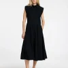 SELECTED ÄRMLÖS MIDIKLÄNNING Black Sale