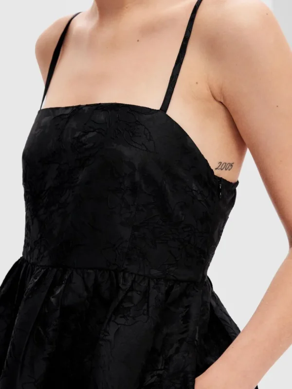 SELECTED ÄRMLÖS MIDIKLÄNNING Black Cheap