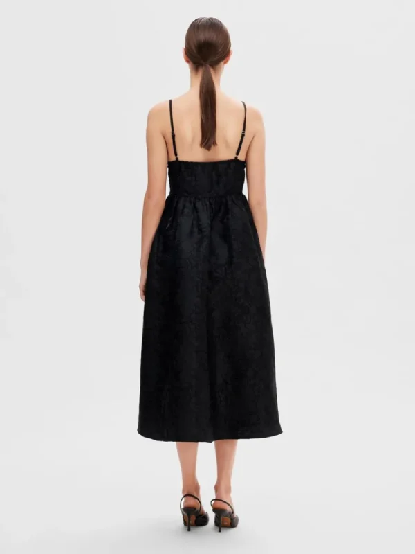 SELECTED ÄRMLÖS MIDIKLÄNNING Black Cheap