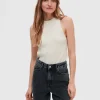 SELECTED ÄRMLÖS STICKAD TOPP Beige Discount