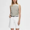 SELECTED ÄRMLÖS STICKAD TOPP Beige Store