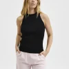 SELECTED ÄRMLÖS STICKAD TOPP Black Flash Sale