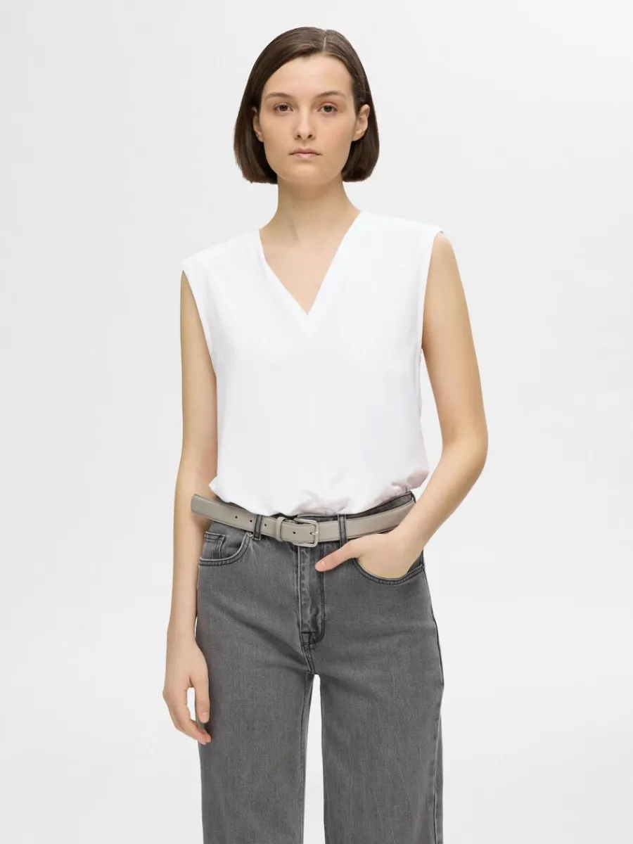 rmls_vringad_topp_0.webp SELECTED ÄRMLÖS V-RINGAD TOPP White Best Sale