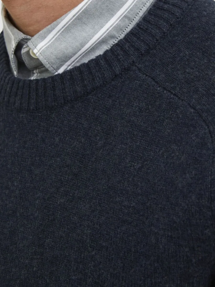 rundringad_stickad_trja_3-1.webp SELECTED RUNDRINGAD STICKAD TRÖJA Blue Cheap