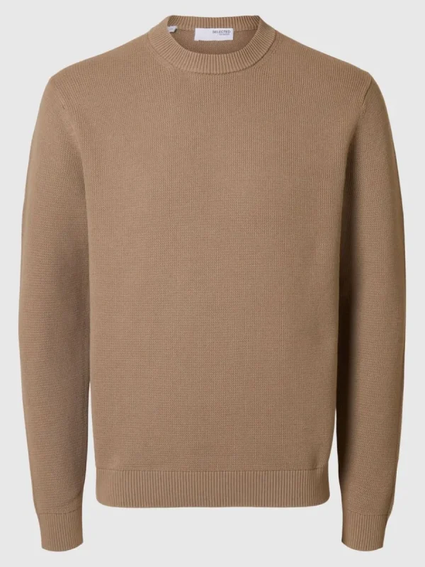 SELECTED RUNDRINGAD TRÖJA Brown Cheap