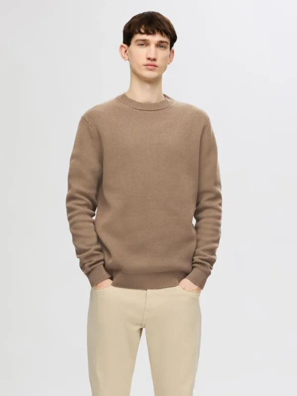 SELECTED RUNDRINGAD TRÖJA Brown Best Sale