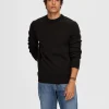 SELECTED RUNDRINGAD TRÖJA Black Cheap