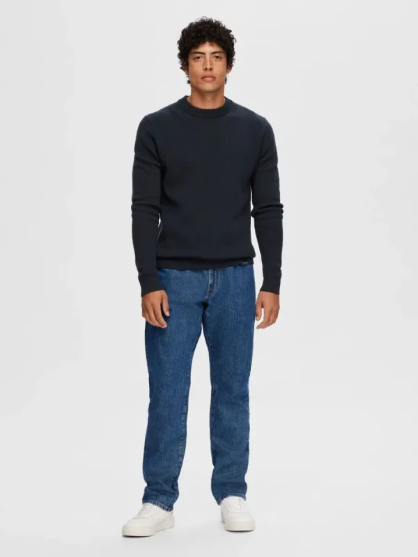 SELECTED RUNDRINGAD TRÖJA Blue Clearance