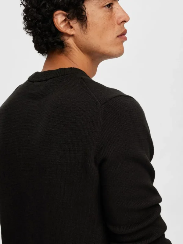 SELECTED RUNDRINGAD TRÖJA Black Cheap