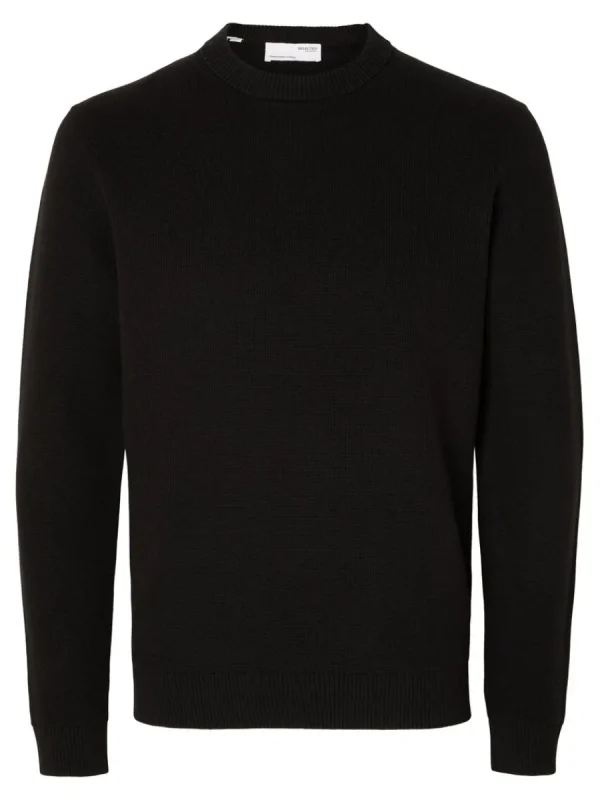 SELECTED RUNDRINGAD TRÖJA Black Cheap