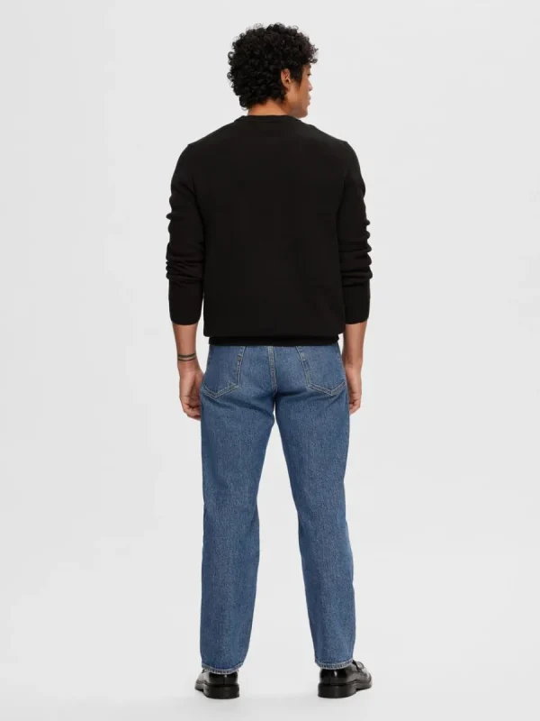SELECTED RUNDRINGAD TRÖJA Black Cheap