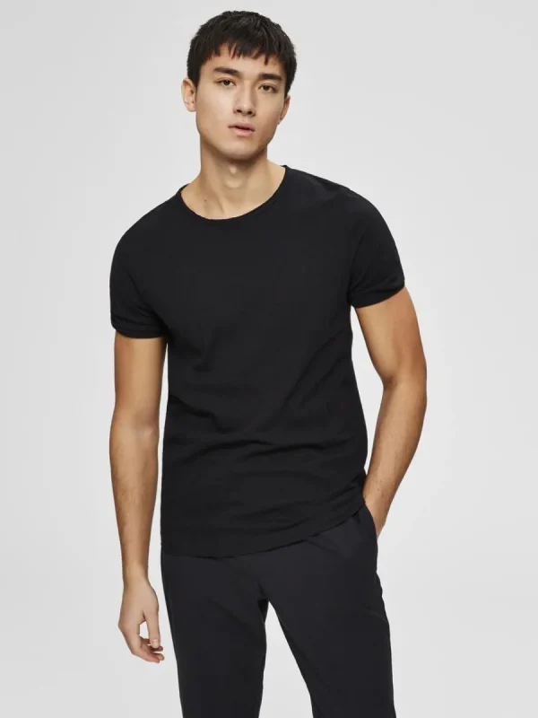 SELECTED RUNDRINGAD T-SHIRT Black Clearance