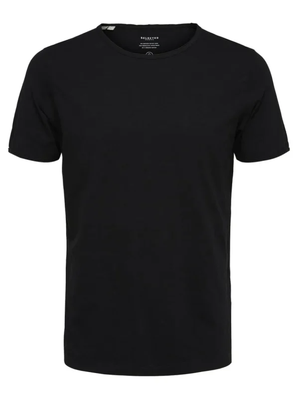 SELECTED RUNDRINGAD T-SHIRT Black Clearance