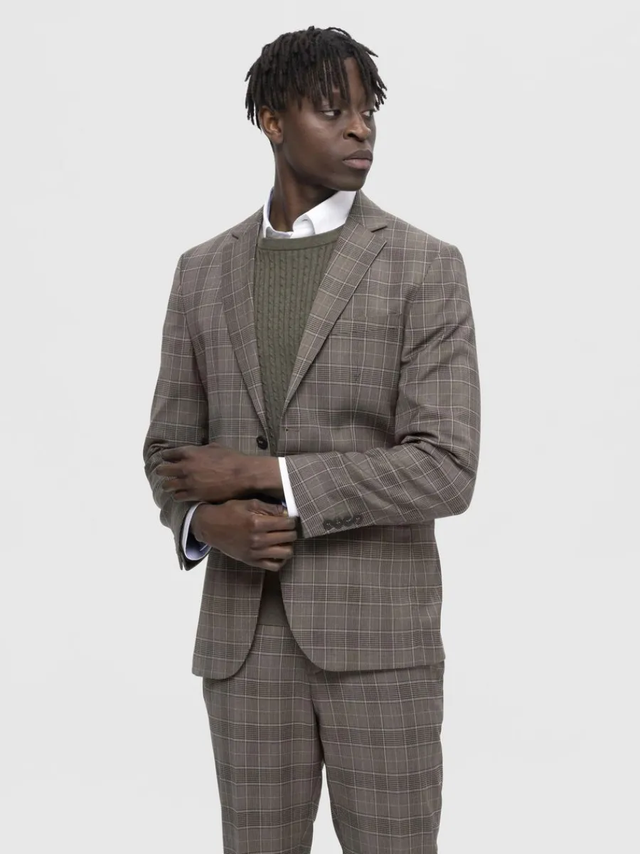 rutig_enkelknppt_kavaj_0-2.webp SELECTED RUTIG ENKELKNÄPPT KAVAJ Brown Fashion