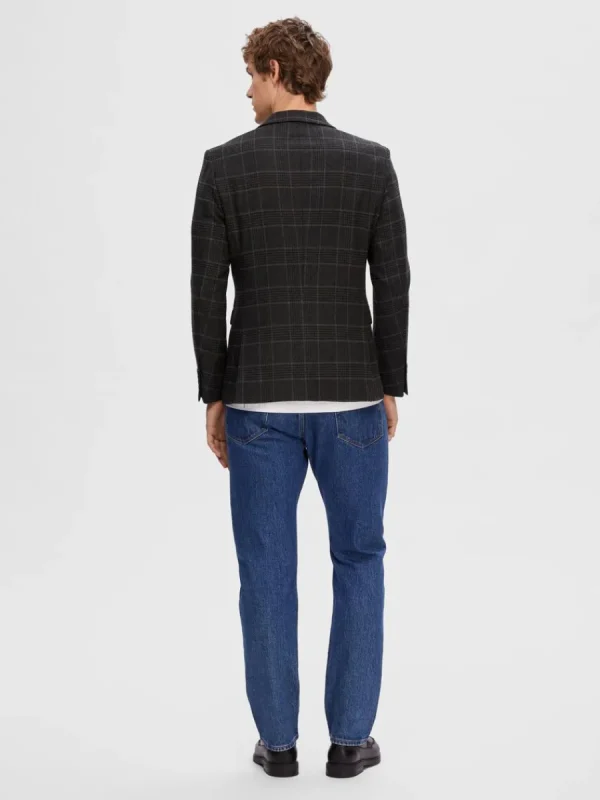 SELECTED RUTIG ENKELKNÄPPT KAVAJ Grey Best