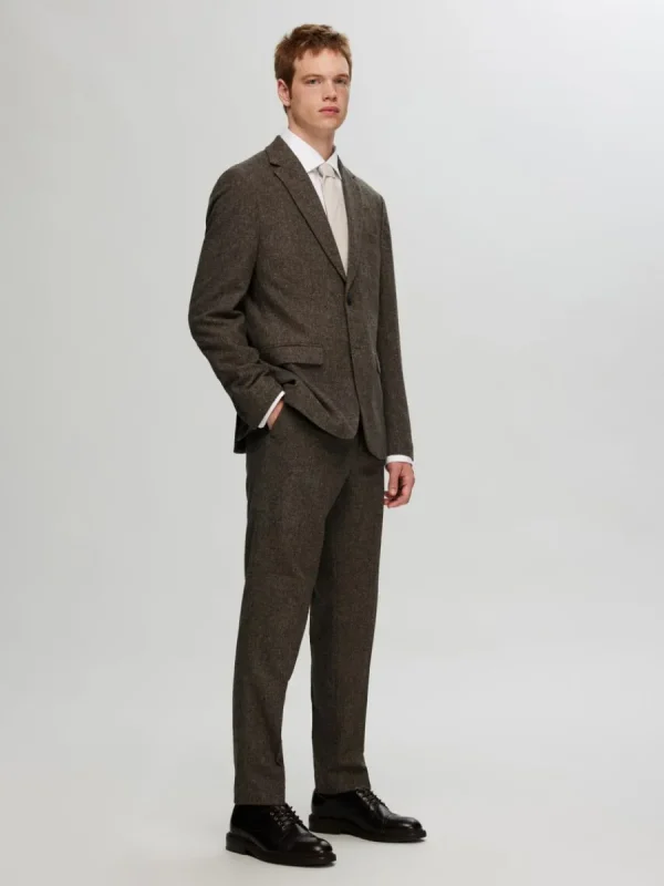 SELECTED RUTIG KOSTYMBYXOR Brown Fashion