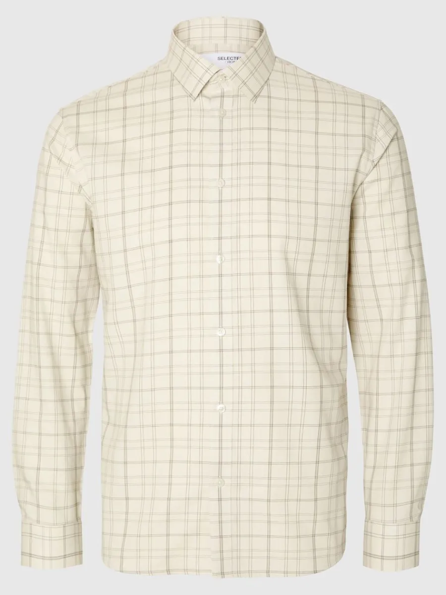rutig_oinstoppad_lngrmad__4.webp SELECTED RUTIG OINSTOPPAD LÅNGÄRMAD SKJORTA Beige Store