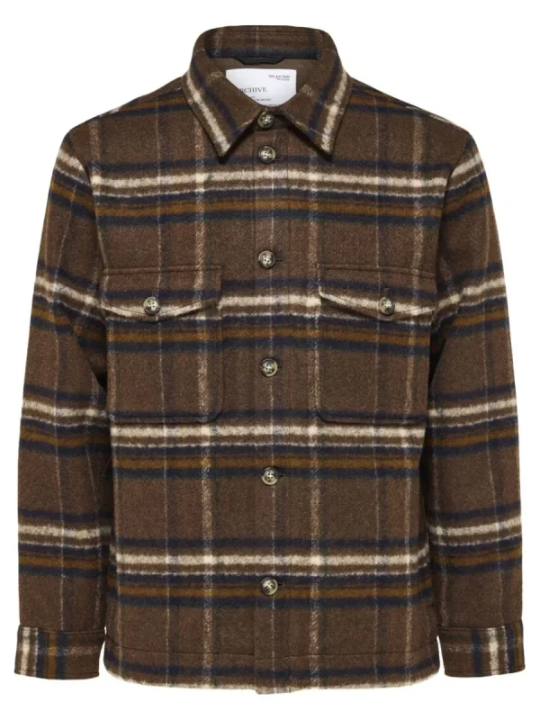 SELECTED RUTIG SHACKET Brown Flash Sale