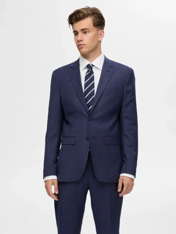 SELECTED RUTIG SLIM FIT KAVAJ Blue Cheap