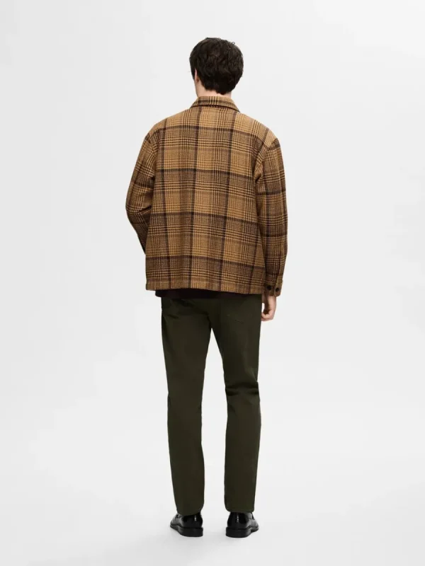 SELECTED RUTIG ÖVERSKJORTA Brown Shop