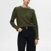 SELECTED RYNKADE ÄRMAR STICKAD TRÖJA Green Shop